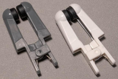 Vitality Smartcable COMBO replacement ear clips (set of 2) — one gentle white, one firm gray