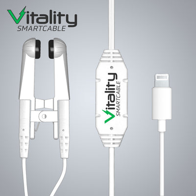 Vitality Smartcable for iPhone — front view of device and cable
